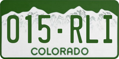 CO license plate 015RLI