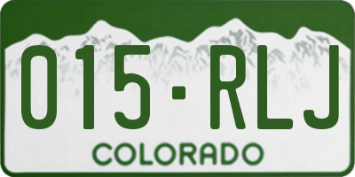 CO license plate 015RLJ