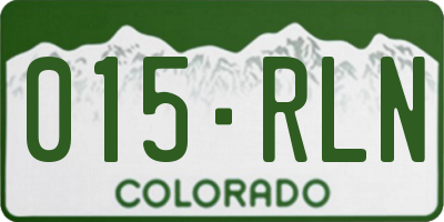CO license plate 015RLN