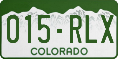 CO license plate 015RLX