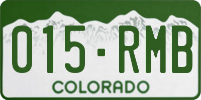 CO license plate 015RMB
