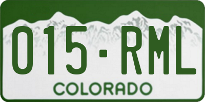 CO license plate 015RML