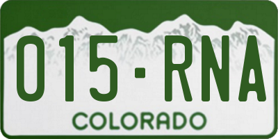 CO license plate 015RNA