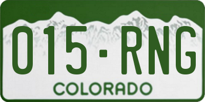 CO license plate 015RNG