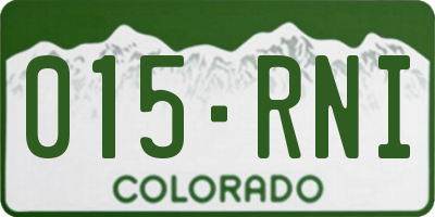 CO license plate 015RNI
