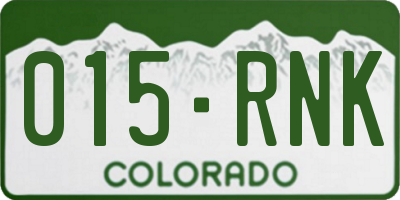 CO license plate 015RNK