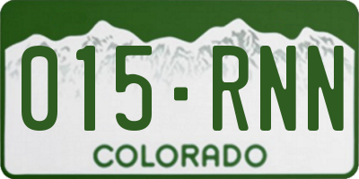 CO license plate 015RNN