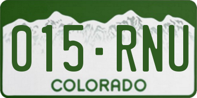 CO license plate 015RNU