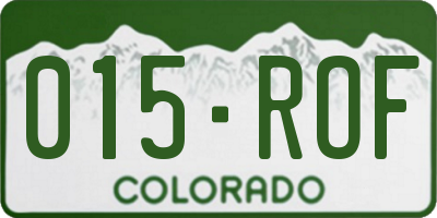 CO license plate 015ROF