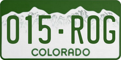 CO license plate 015ROG