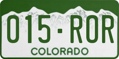 CO license plate 015ROR