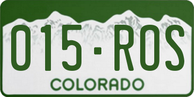 CO license plate 015ROS