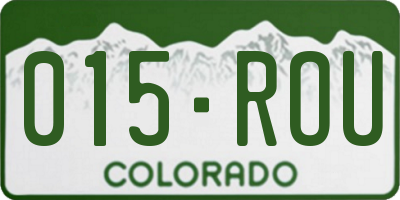 CO license plate 015ROU