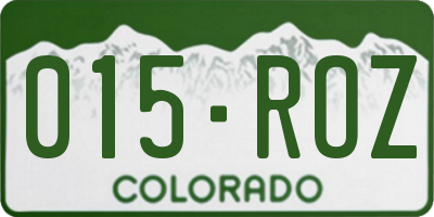 CO license plate 015ROZ