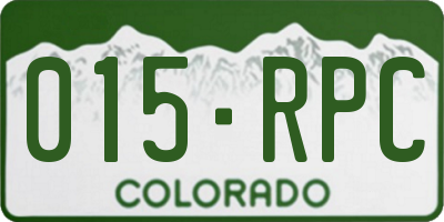 CO license plate 015RPC
