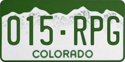 CO license plate 015RPG
