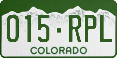 CO license plate 015RPL