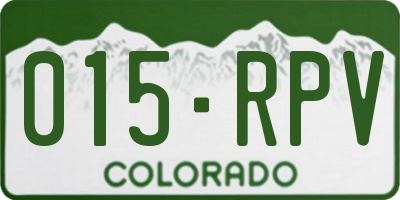 CO license plate 015RPV