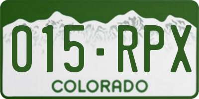CO license plate 015RPX