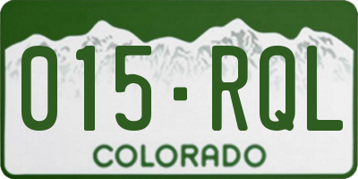 CO license plate 015RQL