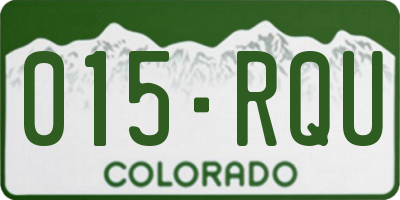CO license plate 015RQU