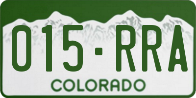 CO license plate 015RRA