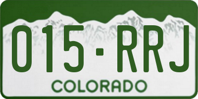 CO license plate 015RRJ