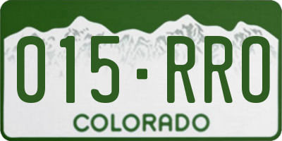 CO license plate 015RRO
