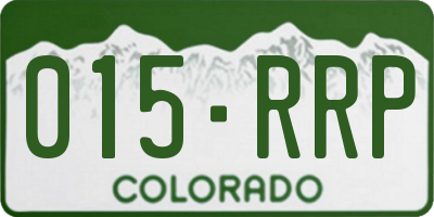 CO license plate 015RRP