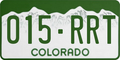 CO license plate 015RRT