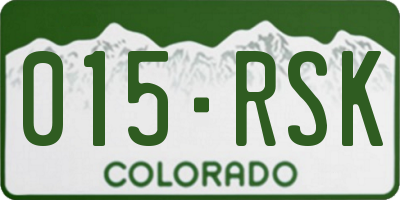 CO license plate 015RSK
