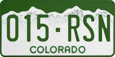 CO license plate 015RSN