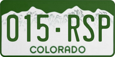 CO license plate 015RSP