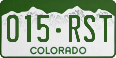 CO license plate 015RST