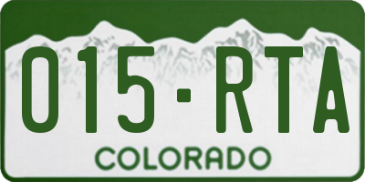 CO license plate 015RTA
