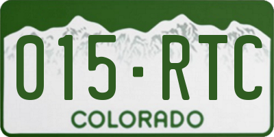 CO license plate 015RTC
