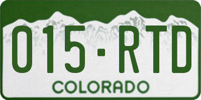 CO license plate 015RTD