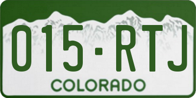 CO license plate 015RTJ