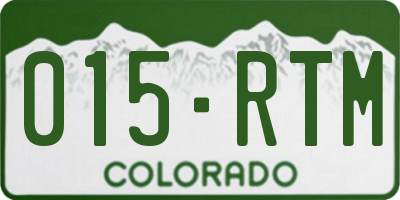 CO license plate 015RTM