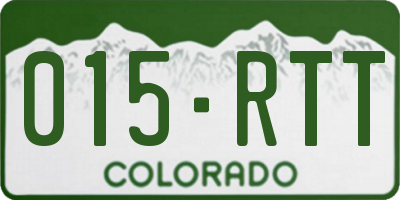 CO license plate 015RTT