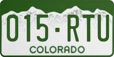 CO license plate 015RTU