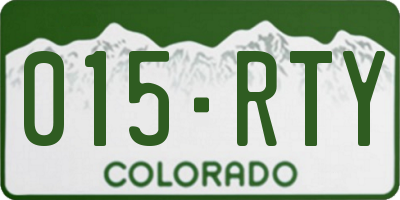 CO license plate 015RTY