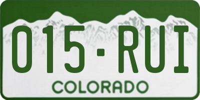 CO license plate 015RUI