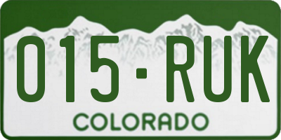 CO license plate 015RUK