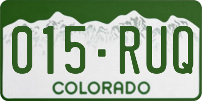 CO license plate 015RUQ