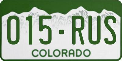 CO license plate 015RUS