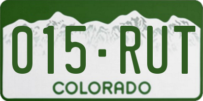 CO license plate 015RUT