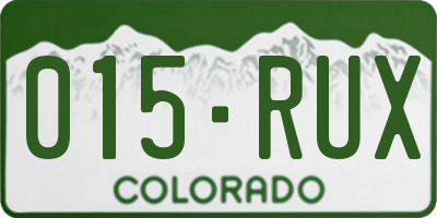 CO license plate 015RUX