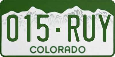 CO license plate 015RUY