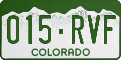 CO license plate 015RVF